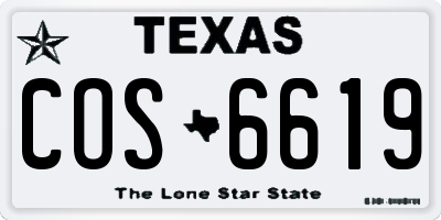 TX license plate COS6619