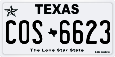 TX license plate COS6623