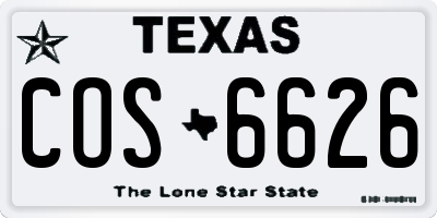 TX license plate COS6626