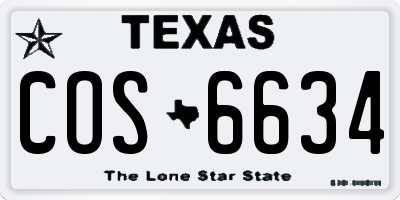 TX license plate COS6634