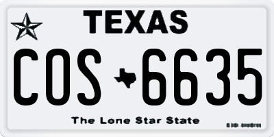 TX license plate COS6635