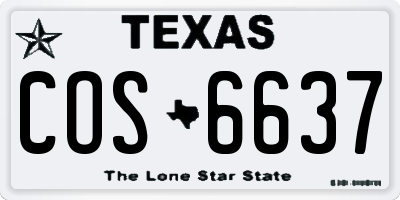 TX license plate COS6637