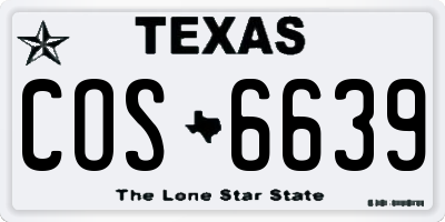TX license plate COS6639