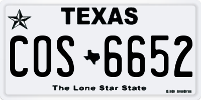 TX license plate COS6652