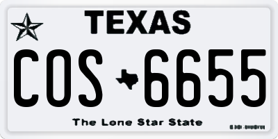 TX license plate COS6655