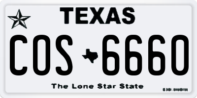 TX license plate COS6660