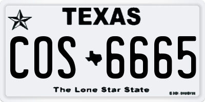 TX license plate COS6665