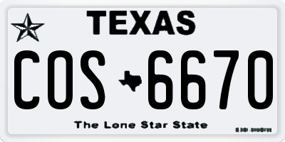 TX license plate COS6670