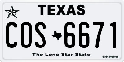 TX license plate COS6671