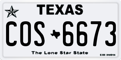 TX license plate COS6673