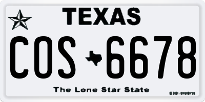 TX license plate COS6678