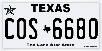 TX license plate COS6680