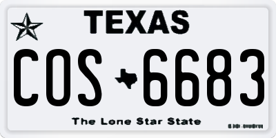 TX license plate COS6683