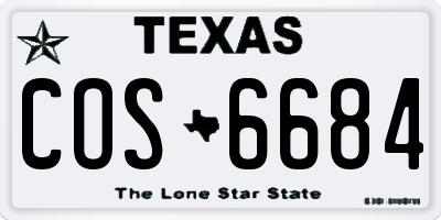 TX license plate COS6684
