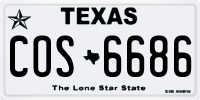 TX license plate COS6686
