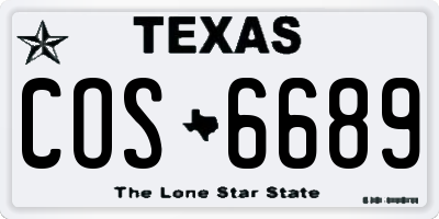 TX license plate COS6689