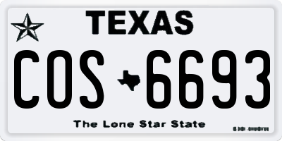 TX license plate COS6693