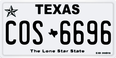 TX license plate COS6696