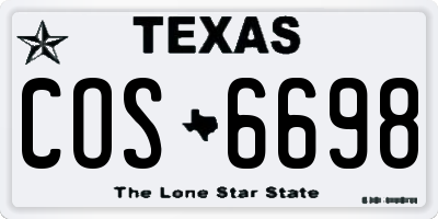 TX license plate COS6698