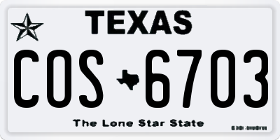 TX license plate COS6703