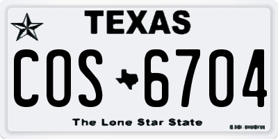 TX license plate COS6704