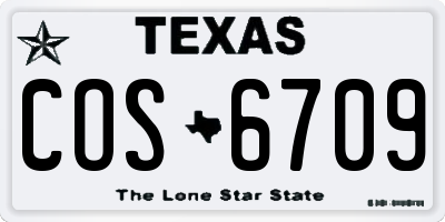 TX license plate COS6709