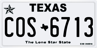TX license plate COS6713