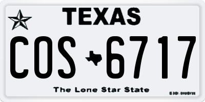 TX license plate COS6717