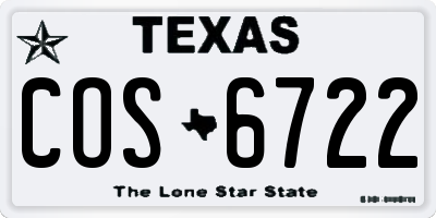TX license plate COS6722
