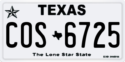 TX license plate COS6725