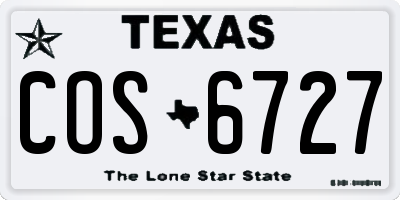 TX license plate COS6727