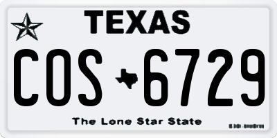TX license plate COS6729