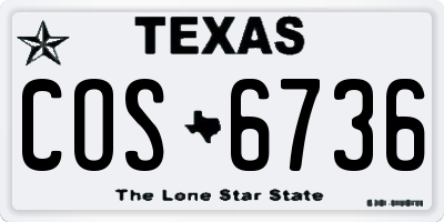 TX license plate COS6736