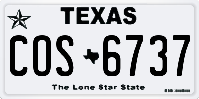 TX license plate COS6737
