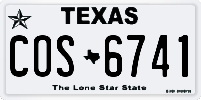 TX license plate COS6741