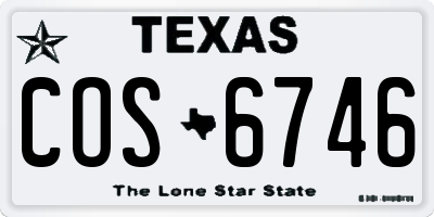 TX license plate COS6746