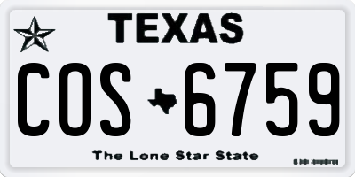 TX license plate COS6759
