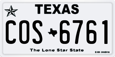 TX license plate COS6761