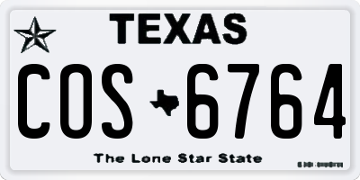 TX license plate COS6764