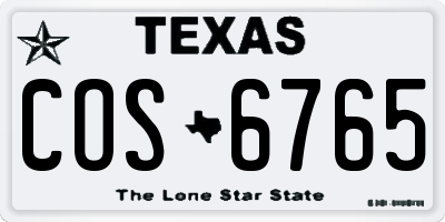 TX license plate COS6765