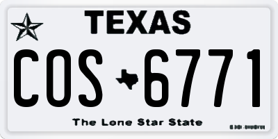 TX license plate COS6771
