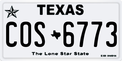 TX license plate COS6773