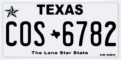 TX license plate COS6782