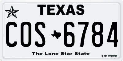 TX license plate COS6784