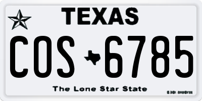 TX license plate COS6785