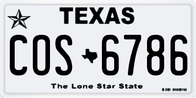 TX license plate COS6786