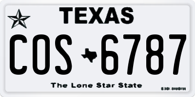 TX license plate COS6787