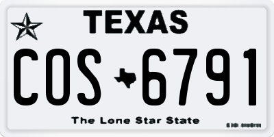 TX license plate COS6791