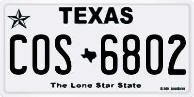 TX license plate COS6802