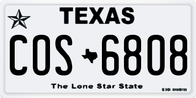 TX license plate COS6808